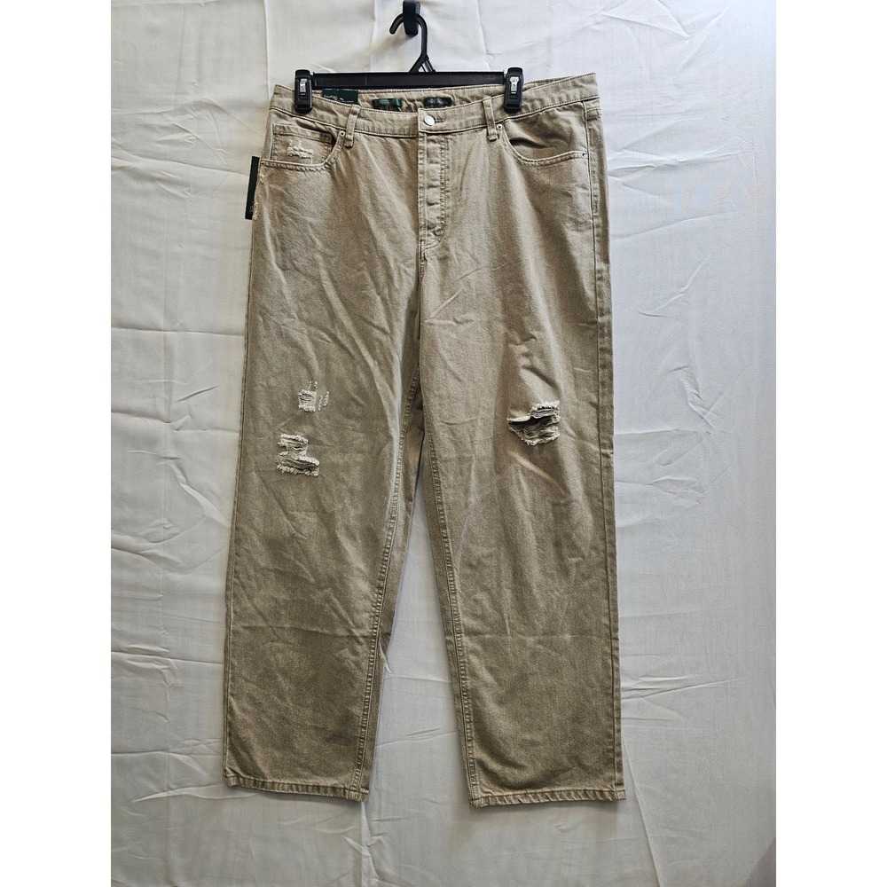 Wild Fable Womens‎ High-Rise Straight Distressed Jeans Light Brown 17/32